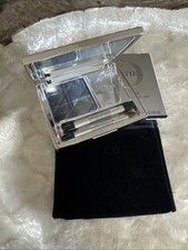 RARE VINTAGE DIOR BLUE - TIE SILVER COMPACT SMOKY EYES AND NUDE LIPS 001