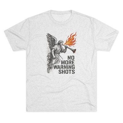 No More Warning Shots Angel Tee   Flame Trumpet Vintage Graphic T-Shirt