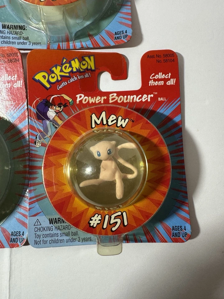 Lot Of 5 VTG Pokemon Power Bouncer Balls Nintendo 1999 - Mew/Mewtwo/Togepi/More - Image 3 of 4