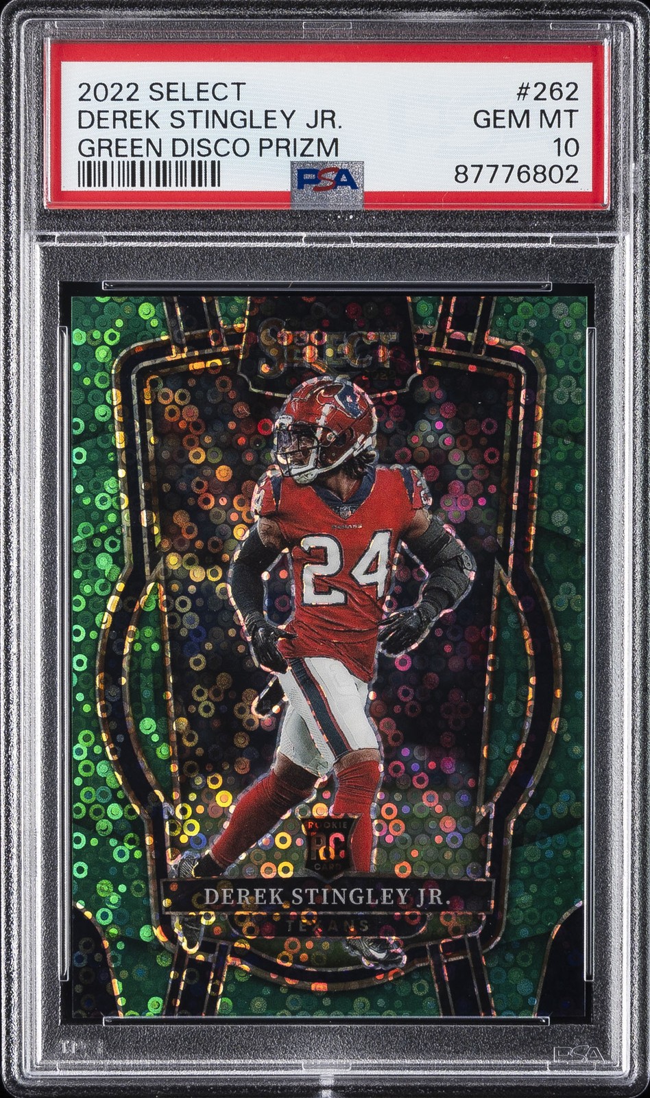Derek Stingley Jr. Panini Select #262 Green Disco