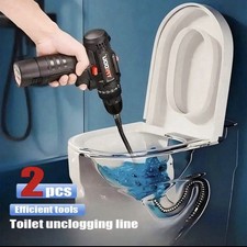 2 Pack 39.37in Drain Snake Pipe Unclogger Hair Remover Sink Toilet Tool Cleaners