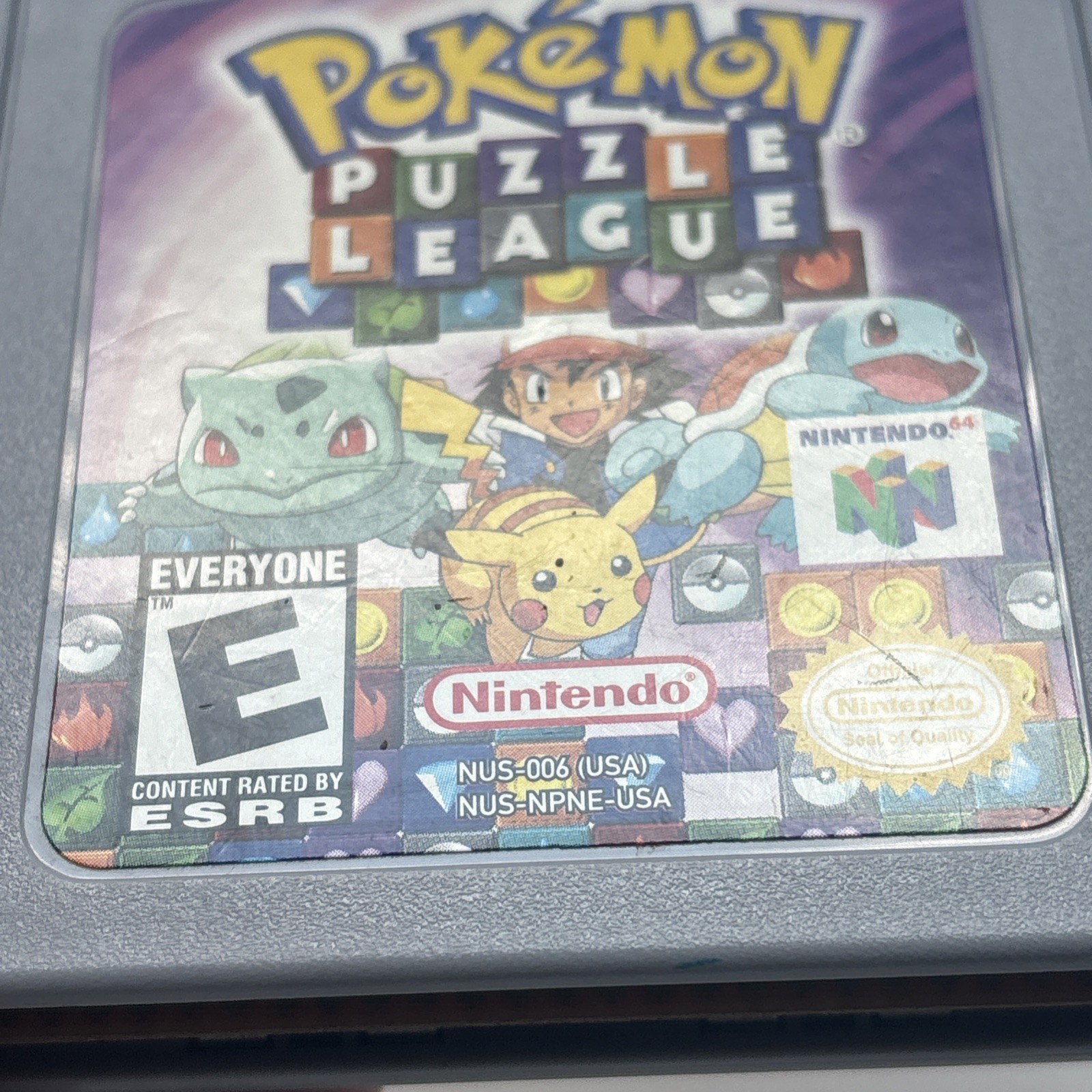 Pokemon Puzzle League (Nintendo 64, 2000) N64 Authentic Pokémon Tetris Cleaned