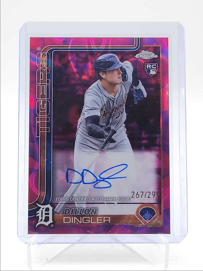 DILLON DINGLER 2025 TOPPS CHROME UPD ROOKIE MAGENTA PURPLE B AUTO /299 Q4920