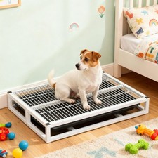 Dog Potty Tray Keep Paws and Floors Clean with Drawer Tray Washable Lattice Anti