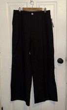 NEW Karen Kane Tropic Sun High Waist Dress Pants Black Size XL USA Wide Leg