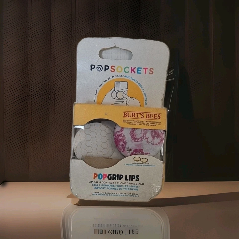 POPSOCKETS BURTS BEES POPGRIP LIPS PINK PEONY DISCONTINUED RARE - Image 2 of 4
