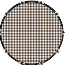20" Custom Bass Kick Drum Front Head Skin Graphical Checked