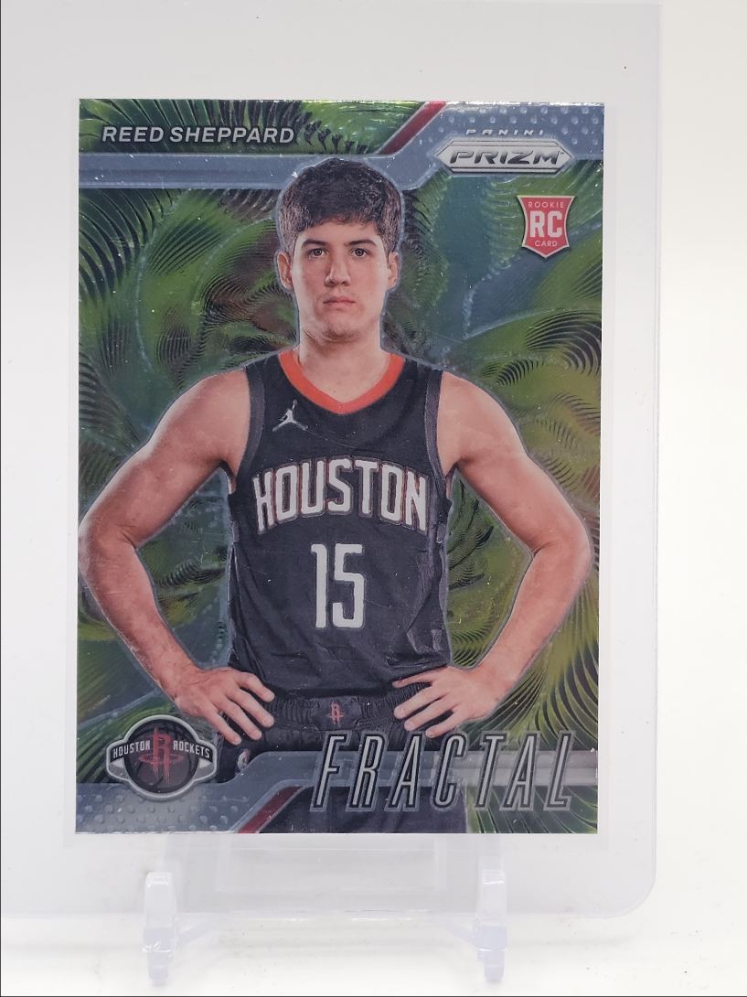 REED SHEPPARD 2024-25 PANINI PRIZM FRACTAL ROOKIE HOUSTON ROCKETS RC Q6470
