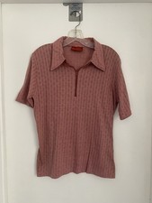 Vintage 60's 70s Sears Kings Road Zip Up Shirt Mens Medium / Large Disco Dagger