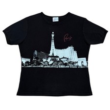 Vintage Paris Las Vegas Shirt Made in USA Eiffel Tower Casino Black Tourist Tee