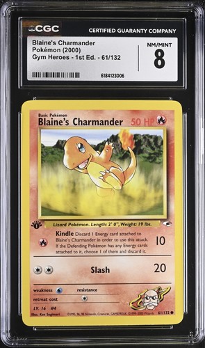 Blaine's Charmander (1st Edition) graded CGC 9 for sale on eBay