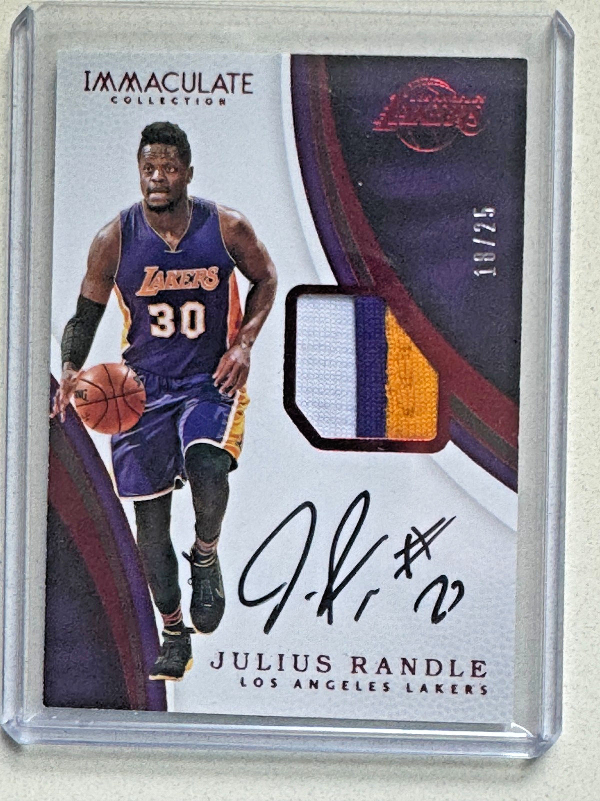 2016-17 Panini Immaculate Coleection Basketball Julius Randle Auto Patch 18/25