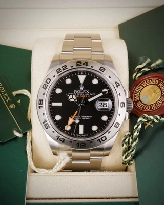 Rolex Explorer II 216570 Black Orange 42mm Box Booklets GMT Unpolished Excellent - Image 1 of 4