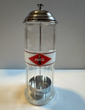 Coca-Cola Glass Straw Holder 11.5" Soda Fountain Dispenser Made in USA