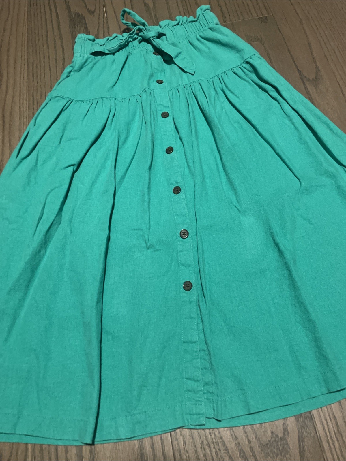 Universal Thread GREEN Button Up Tiered Maxi Skir… - image 2