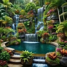 5D DIY Diamond Art Kits for Adults,Cascade Gardens Diamond Paintings Kits