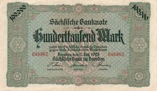 Special genuine German 100000 Mark Saxony Country banknote 1923 very fine c !!!