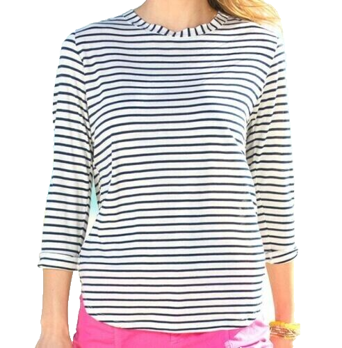 Fresh Produce xlarge moonlight blue oatmeal mariner stripe jersey top $59 nwt xl
