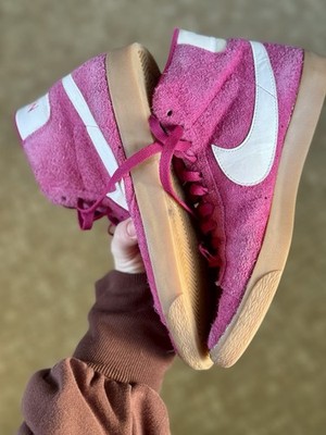 Nike Blazer Mid Suede Vintage Wmn Sz 8.5 Pink Sport Fuchsia Sail