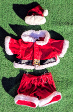 Build A Bear Santa Claus Toy Clothes Christmas Outfit 2-Pcs Pants/Coat/Hat EUC