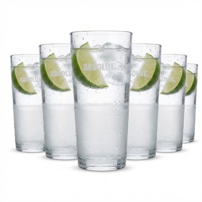 6x Absolut Glas 0,33l Frosted Vodka Longdrink Cocktail Gläser Geeicht Gastro Bar