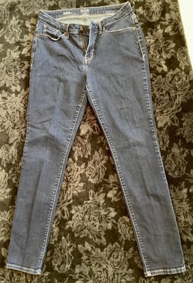 a.n.a. Jeans Mid Rise Curvy Skinny Stretch Dark Wash Women  Sz 10 Blue Denim