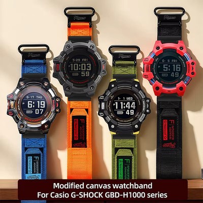 Armband Casio G-shock Gbd-h1000 Canvas Sport modifiziert verstellbar schwarz