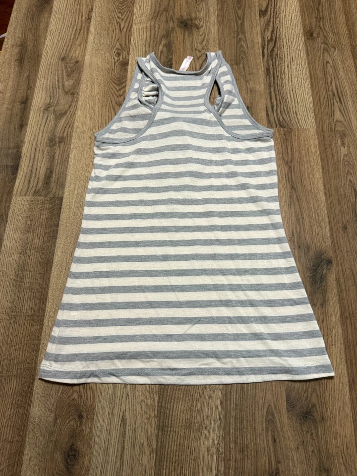 Camiseta sin mangas Xhilaration, para mujer talla mediana, gris blanco, a rayas Foto 2 de 4
