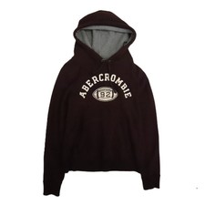 Vintage Abercrombie  Fitch Football Muscle Sweatshirt Hoodie Size 2XL Burgundy