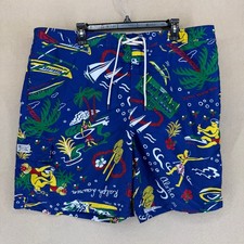 Polo Ralph Lauren Men's Swim Trunks Size 2XB Aloha Hawaiian Print Blue