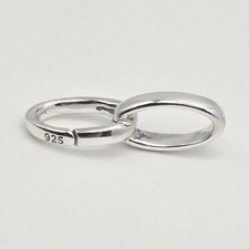 .925 Sterling Silver Oval Double Link Push Hi...