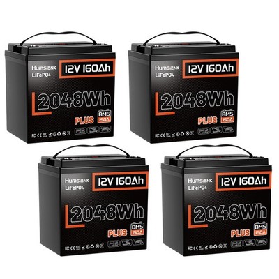 1/2/3/4Pack 12V 160Ah Plus LiFePO4 Battery 150A Low-Temp Protection BMS Solar RV