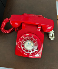 Vintage WORKING ITT Rotary Telephone Classic Shiny Red Desk Phone MCM Decor