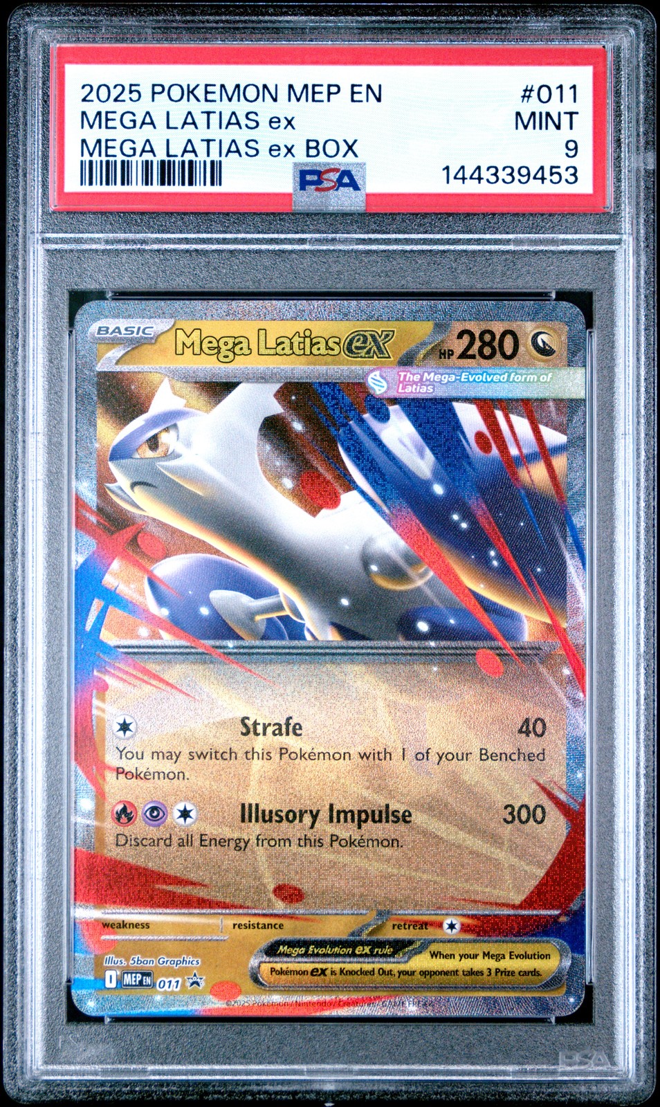 2025 POKEMON MEP EN-ME BLACK STAR PROMO MEGA LATIAS EX BOX MEGA LATIAS EX PSA 9
