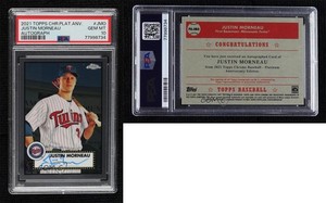 2021 Topps Chrome Platinum Anniversary Justin Morneau #PA-JMO PSA 10 GEM MT Auto