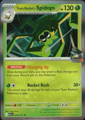 Team Rocket's Spidops 019/217 Rare ME: Ascended Heroes Pokemon Holo NM