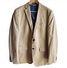 Lands End Mens Khaki Blazer Jacket Size 42L Traditional Fit