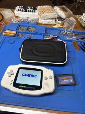 Classic White Gameboy Advance Backlit IPS GBA Nintendo V5 Case