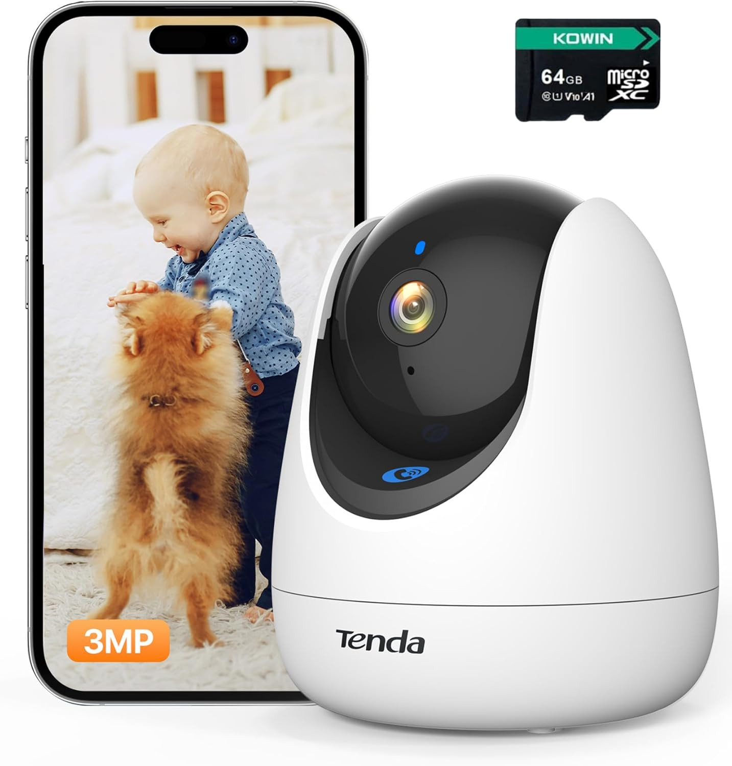 Baby Monitor 2K WiFi 360° | Telecamera con Audio e SD 64GB