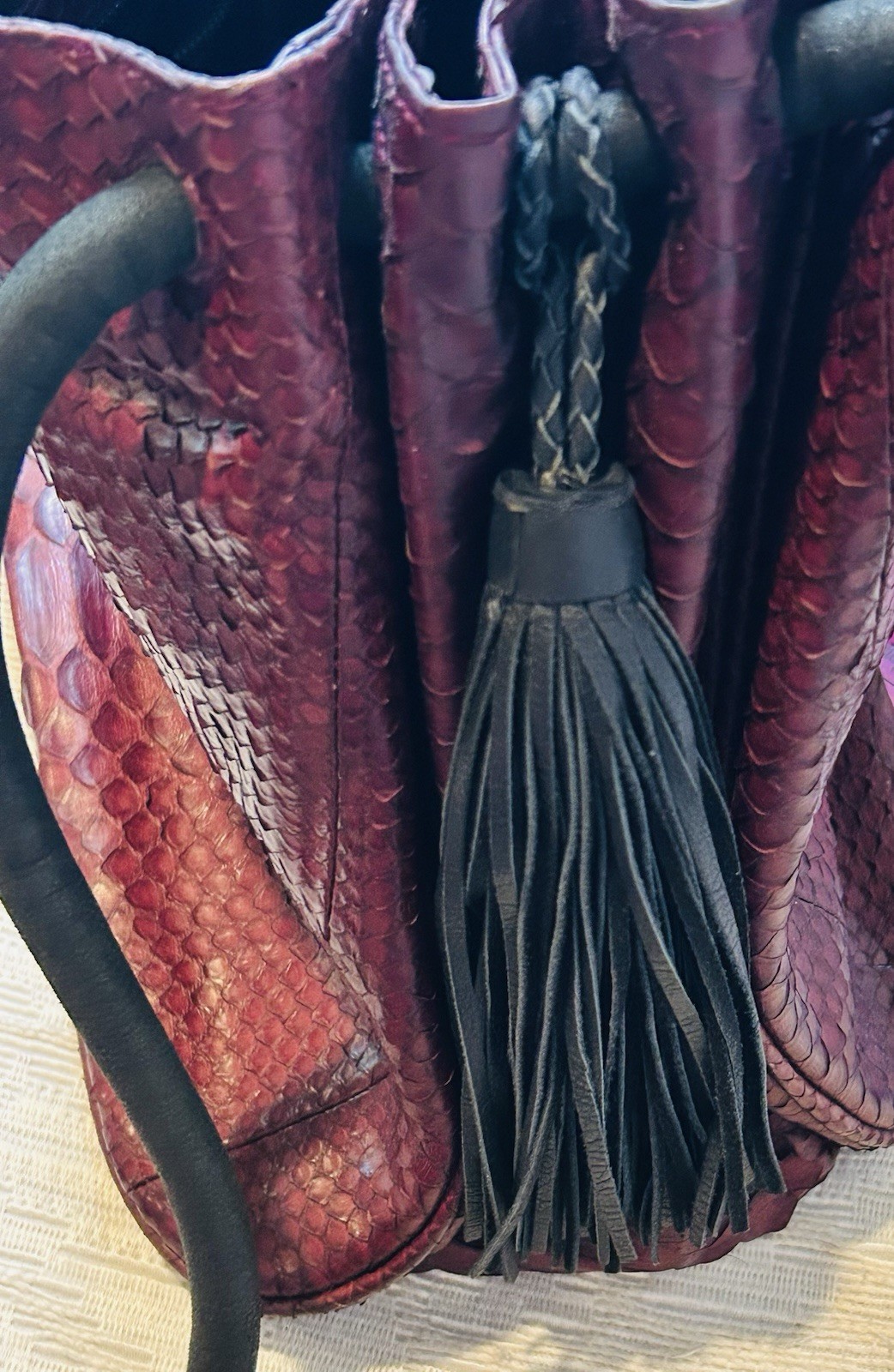 Archipelago Design Burgundy Genuine Python Leathe… - image 6