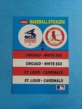 White Sox Cardinals Oakland A's 1988 Fleer Stickers Baseball Card J9453