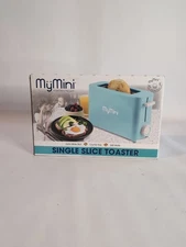 Nostalgia My Mini Single Slice Toaster = Retro Look Aqua/Teal Color  NIB 