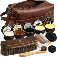 Shoe Care Kit 16-In-1 Leather Shoe Polish, Cleaning Conditioning Kit with Sa