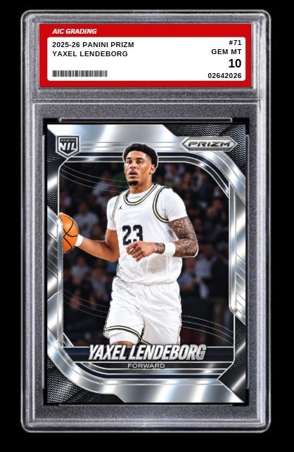 2025-26 Panini Prizm Yaxel Lendeborg Chrome Rookie Card #71 Gem MINT Graded 10