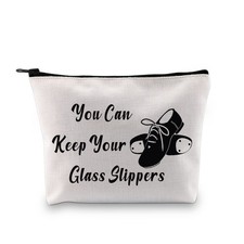G2TUP Tap Dance Gift Cosmetic Bag Zipper Keep Your Glass Slippers White