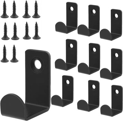 10 Stück Garderobenhaken, Kleiderhaken Schwarz, Kleiderhaken Wandhaken Schwarz M
