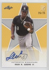 2020 Leaf Perfect Game National Showcase Yellow 25/25 Irvin Weems R III Auto nd3