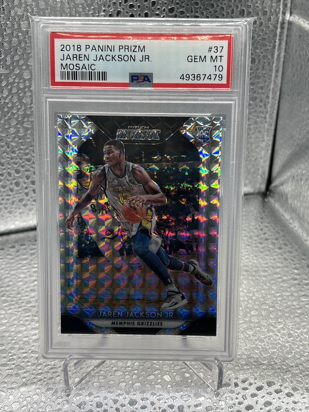 2018-19 PANINI PRIZM JAREN JACKSON JR MOSAIC RC ROOKIE #37 PSA 10 GEM MINT /