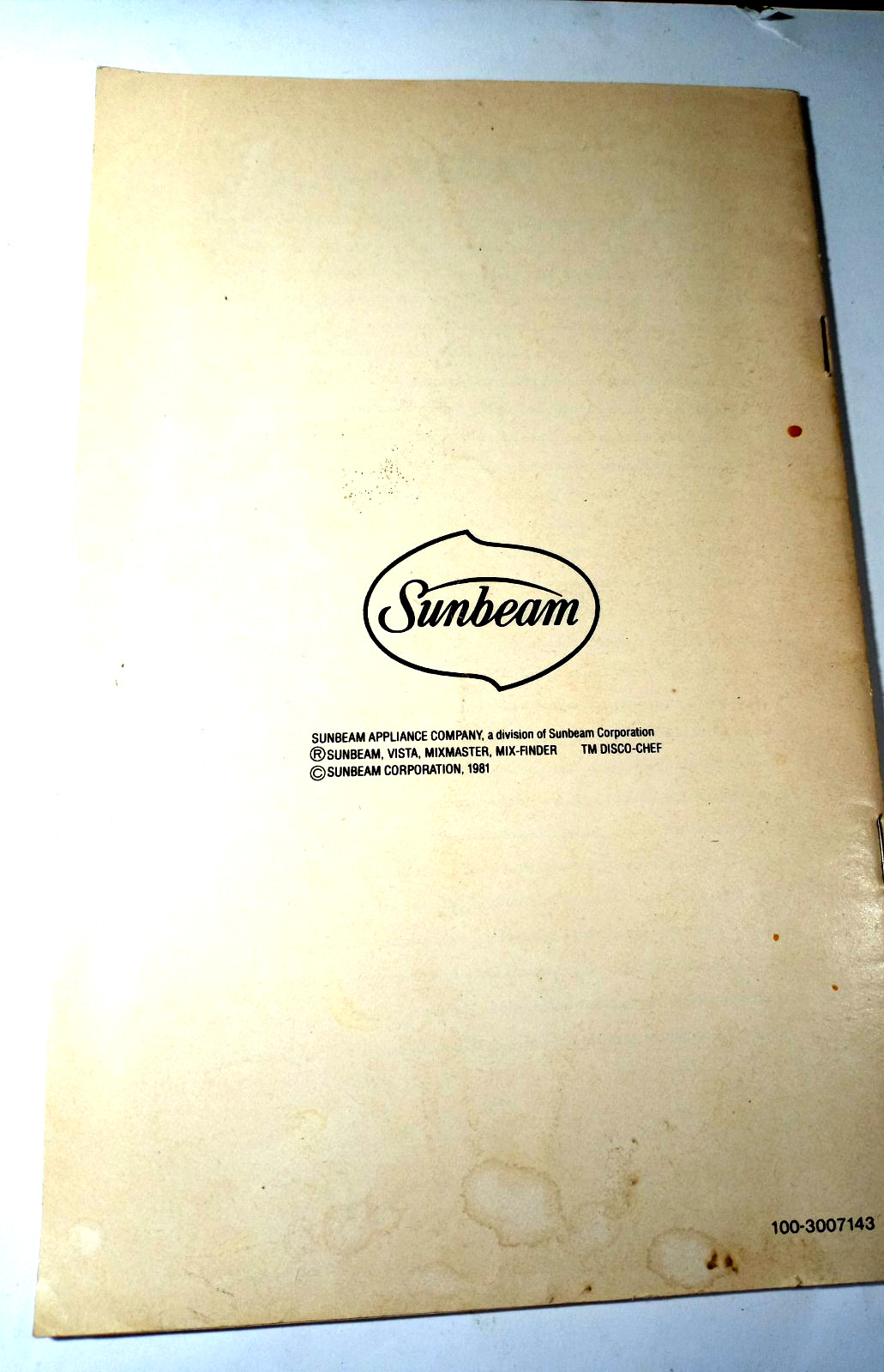 RARE VINTAGE 1981 SUNBEAM DELUXE MIXMASTER MIXER COOKBOOK RECIPES MANUAL 36