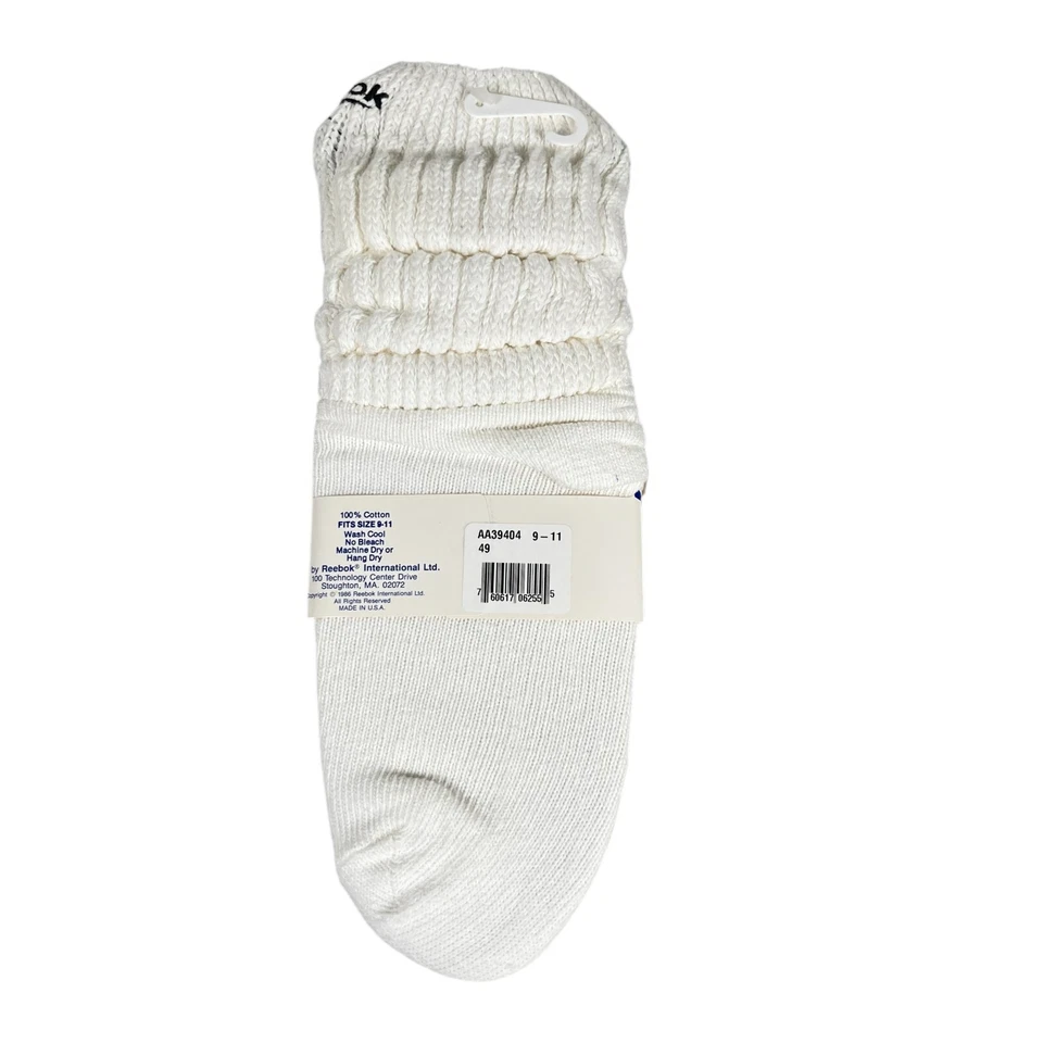 VTG 80’s Reebok International Ltd Slouch Scrunchie Aerobic Flop Sock Sz 9-11 - Image 4 of 4